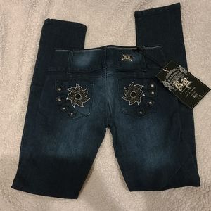 Rojo Romance high waist butt lifting jeans